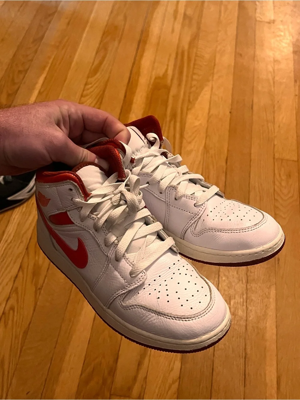 Nike Kids High-Top Sneakers - White & Red